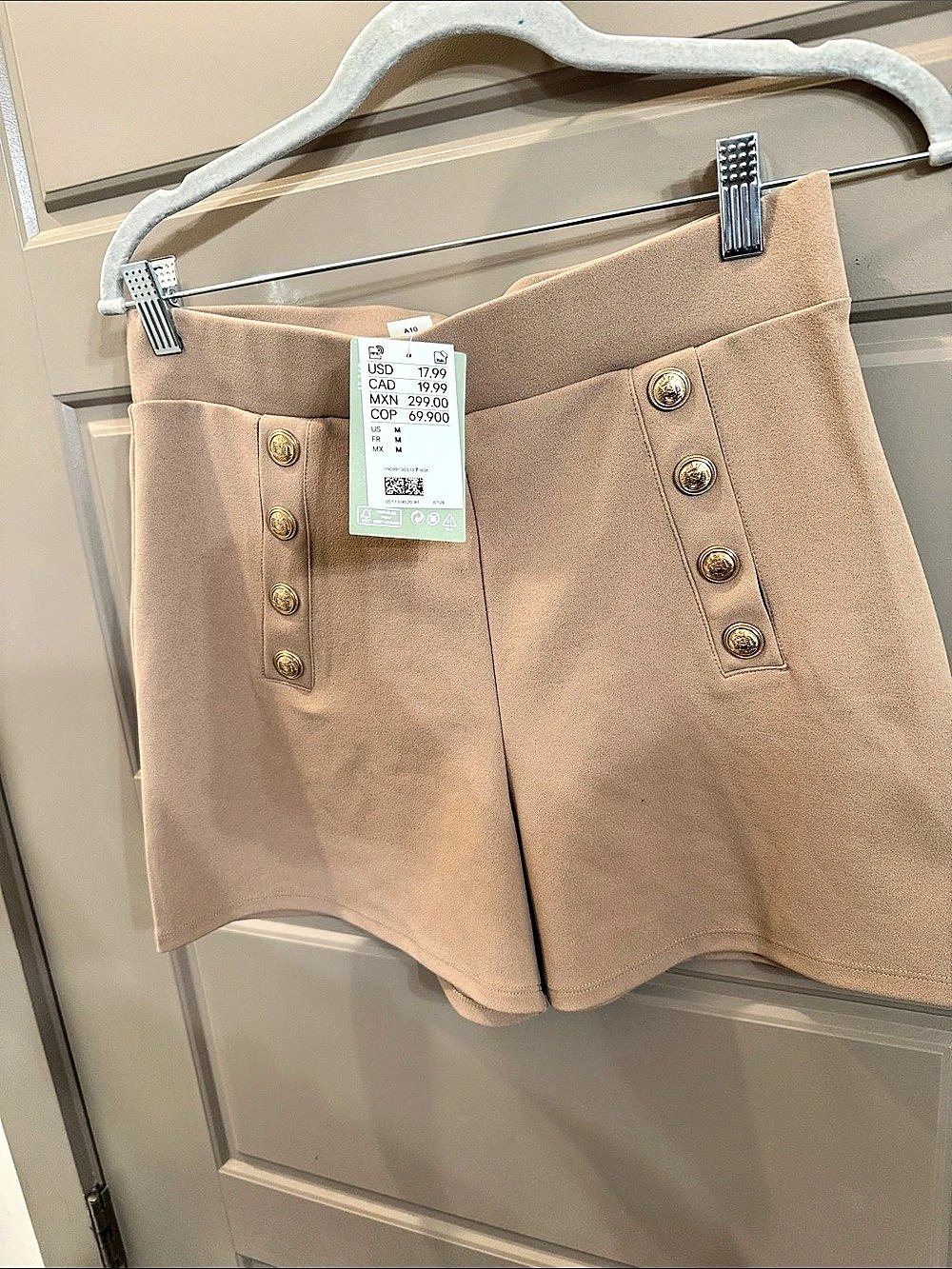 H&Medium Button-front shorts High Waist Shorts in Brown Medium
